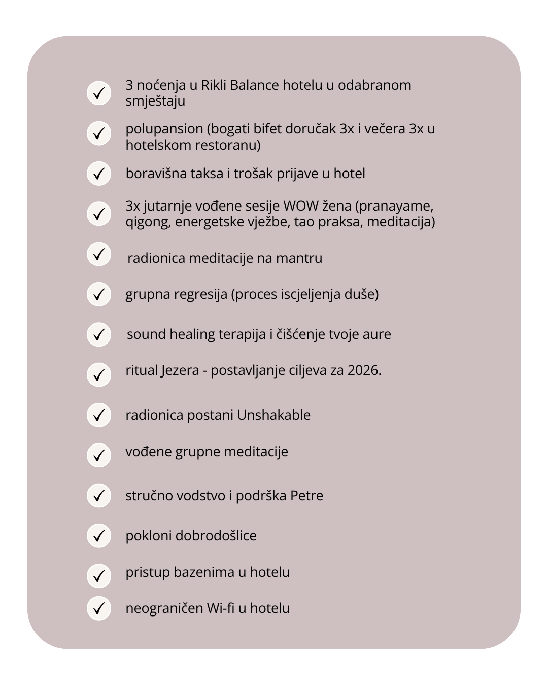 Što je uključeno u cijenu